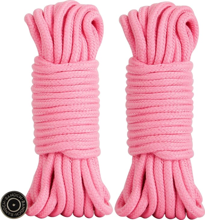 Banoch | bondagetouw roze 2 x 10 meter | katoen zonder kern | zacht
