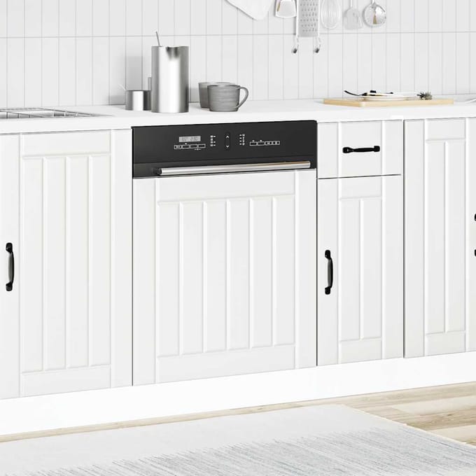 vidaXL - Vaatwaspaneel - Lucca - bewerkt - hout - wit