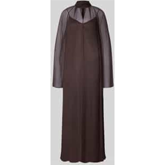 Maxi-jurk van viscose met opstaande kraag, model 'ESTHER'