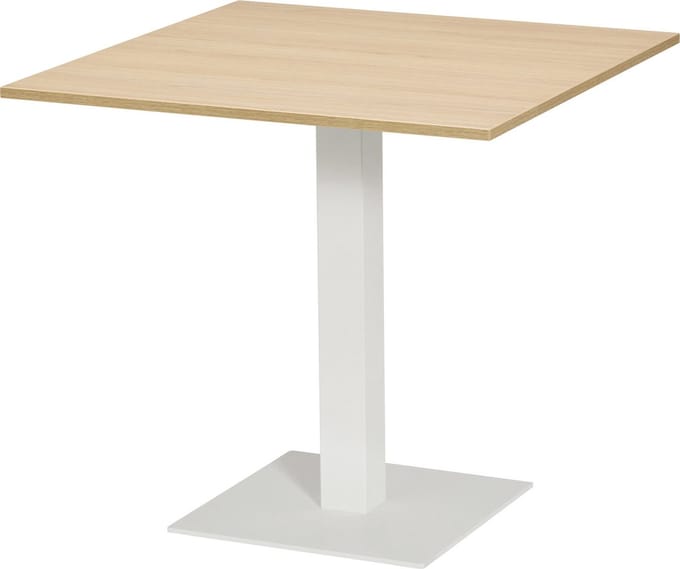 T60 Kolomtafel vierkant - 70x70 cm - Eiken Natuur / Wit frame