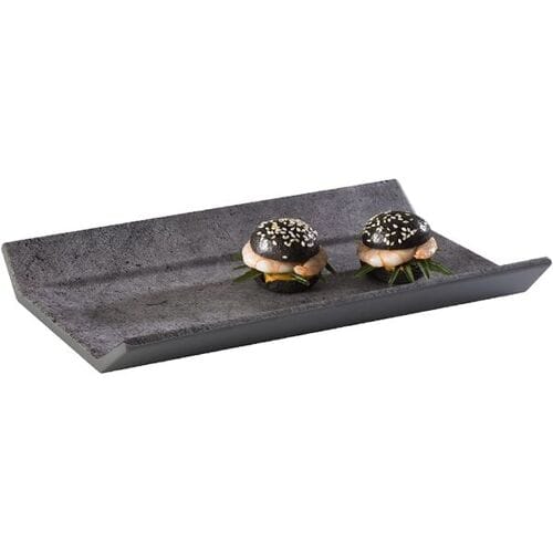GGM Gastro (6 Stück) GN-Tablett 1/4 - ELEMENT - Melamin - Höhe: 35mm - Grau