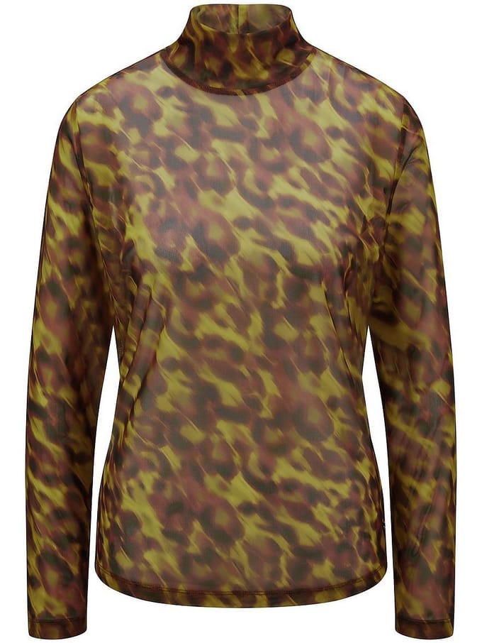 Shirt opstaand kraagje Van BASLER geel