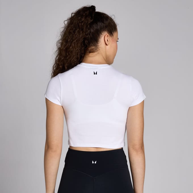 MP Basics croptop met nauwsluitende pasvorm en korte mouwen voor dames - Wit - L
