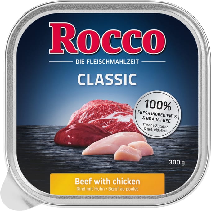 9x300g Rund met Kip Rocco Hondenvoer