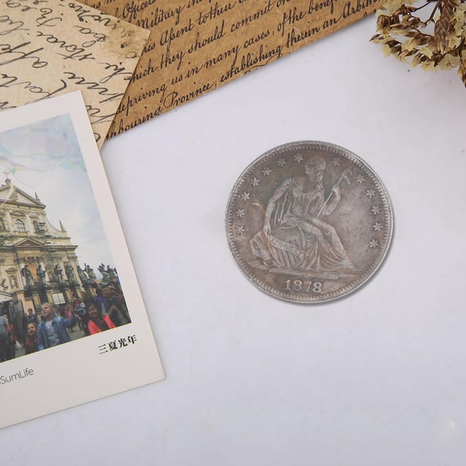 1878 De USA Amerikaanse messing zilveren dollar vintage herdenkingsmunt gray