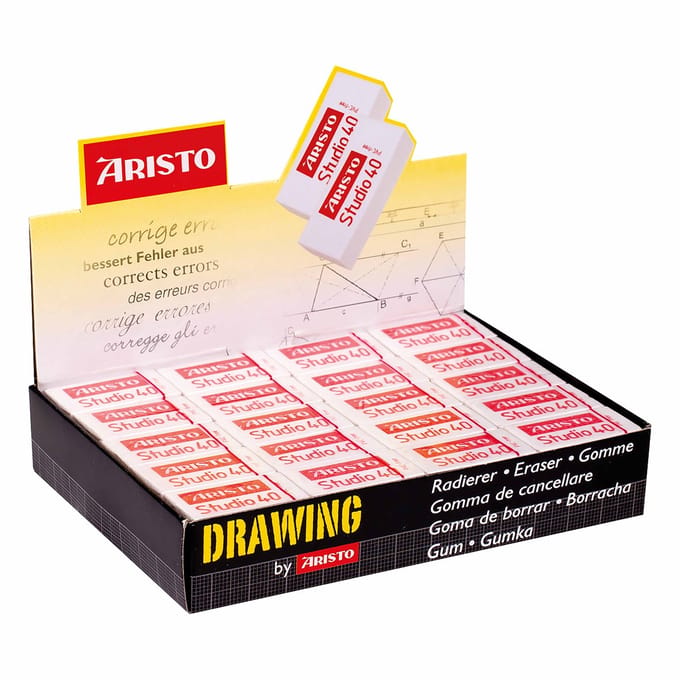 Aristo gum - Studio 40 - PVC-vrij - 31x17x12mm - display met 40 stuks - AR-87840