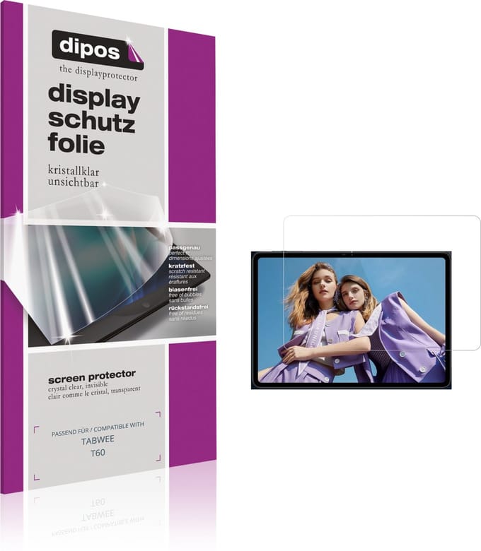 dipos – 2x Beschermfolie geschikt voor TABWEE T60 | Krasbestendige & heldere Screenprotector Ultra-Thin