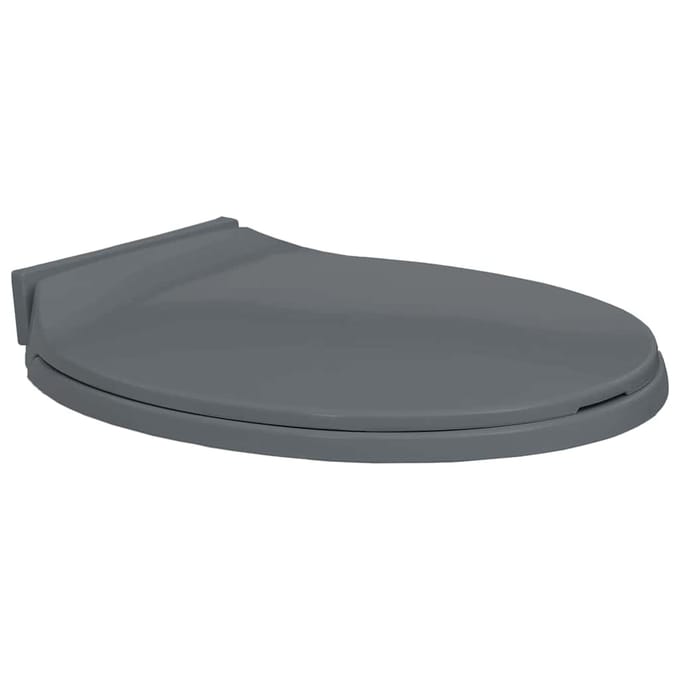 vidaXL - Toiletbril - soft-close - ovaal - grijs