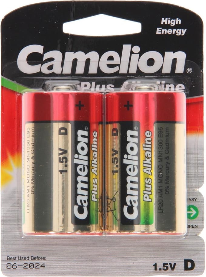 Camelion LR20-BP2 Plus Alkaline Batterijen 1.5V 2 Stuks
