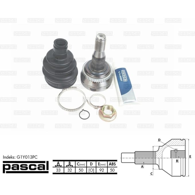 Homokineet reparatie set, aandrijfas PASCAL G1Y013PC
