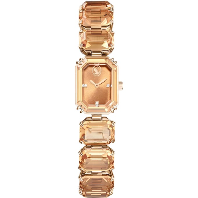 Swarovski Uptown Horloge Kwarts Uurwerk Metalen Band Bruine Wijzerplaat 50m Waterbestendig Dameshorloges 5630831 Champagne Golden Dial beige
