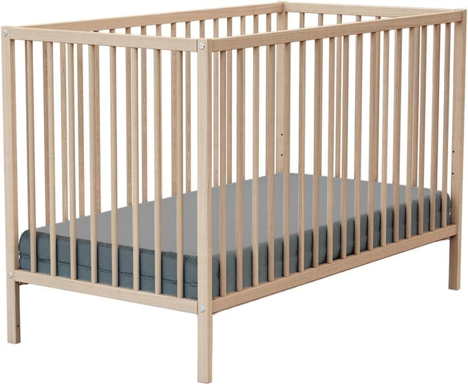 Babybed 60x120cm van massief beukenhout | Verstelbare lattenbodem | Ergonomisch en duurzaam