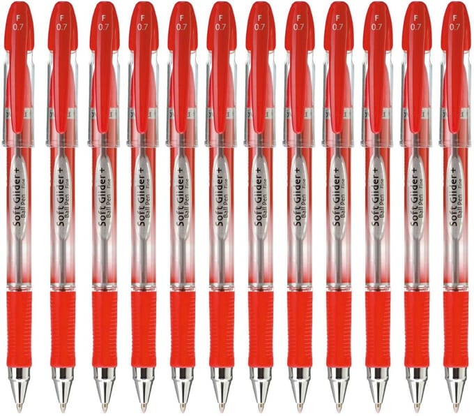 Penac Soft Glider+ Balpen - Rood- 1.0 mm - 12 stuks