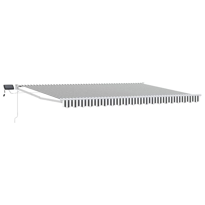 vidaXL - Handbediende - luifel - met - LED's - Antraciet - en - Wit - 4,5 - × - 3 - m