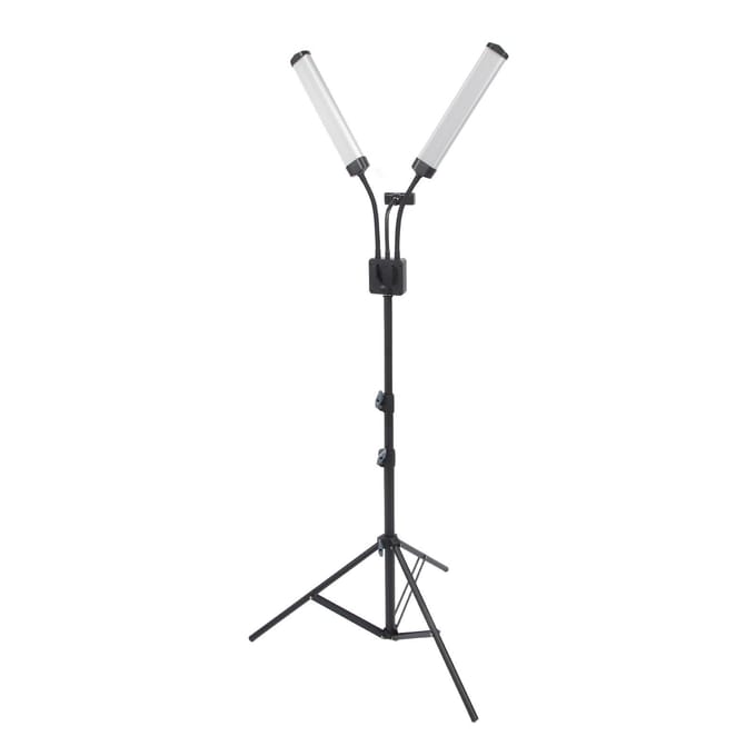 40W LED Invullicht met Dubbele Armen en Telefoonhouder 3200K‑5600K Opvouwbaar 3 Modi LED Stick Invullicht EU PLUG