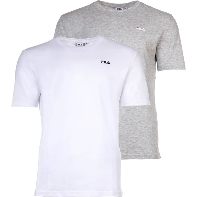 Fila Kurzarmshirt Brod Tee / Double Pack Bright White-Light Grey Melange-XL