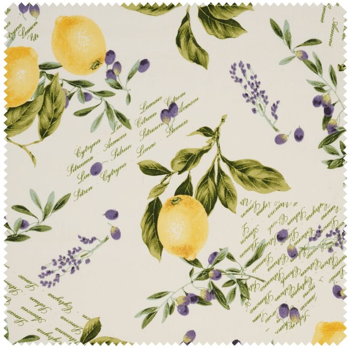 Motiefstof in linnenlook "Citrus"