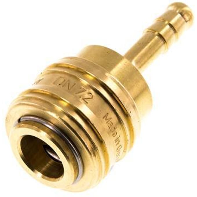 Messing DN 7.2 (Euro) Luchtkoppeling Snelkoppeling 6 mm Slangpilaar Double Shut-Off