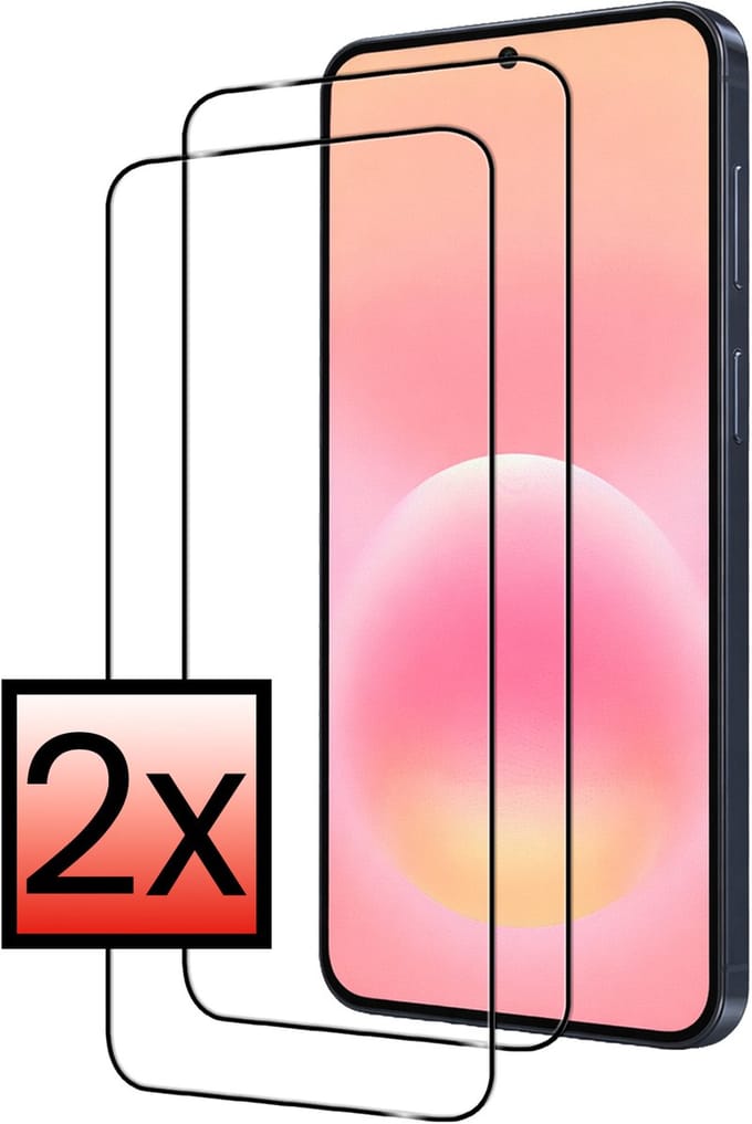 Screenprotector - 2 Stuks - Geschikt voor Samsung Galaxy A57 - Full Cover - Beschermglas - Gehard Glas - Tempered Glass - Screen Protector