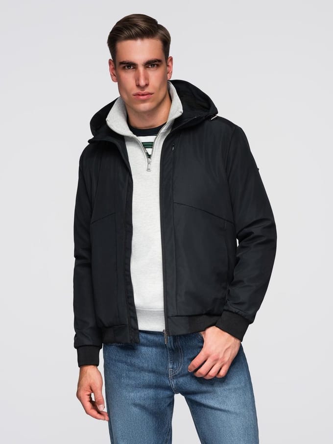 OMBRE Jas - Regular Fit - Rits - Geruit Zwart S