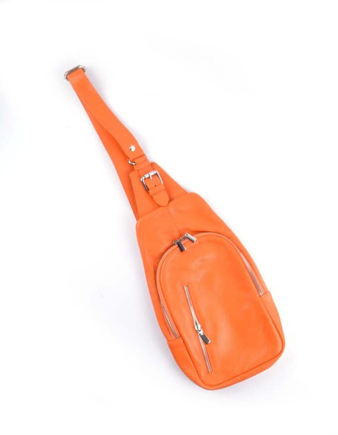 Giuliano Lederen crossbody - Made in Italy - Oranje