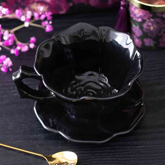Something Different - Black Rose Kop en schotel - Zwart