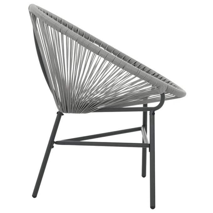 vidaXL - Tuinmaanstoel - poly - rattan - grijs
