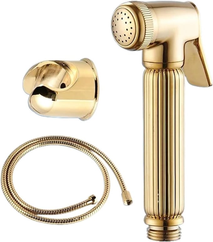 WC Douche Set - Bidet Sproeier - Persoonlijke Hygiëne - Lekvrij Ontwerp - 100mm - Goud