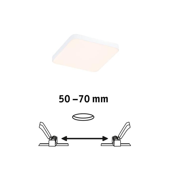 VariFit LED-inbouwpaneel Veluna Edge IP44 hoekig 90x90 mm 6W 450lm 3000K Wit dimbaar