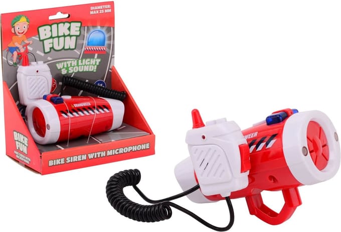 Johntoy - Bike Fun Bicycle Siren Fire Department with Microphone