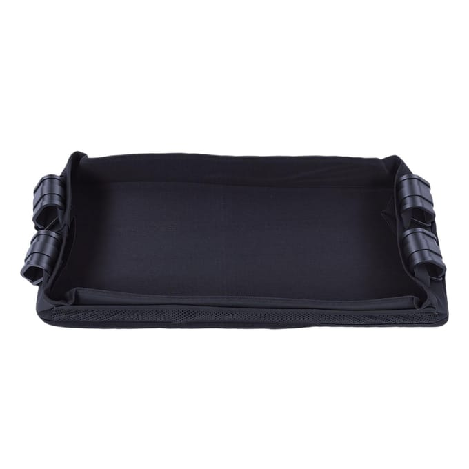 Snacktray voor kinderwagen, geschikt voor Wonderfold, eenvoudig te monteren, van Oxford-stof, bekerhouder voor kinderwagen, maat L, geschikt voor model W4. black