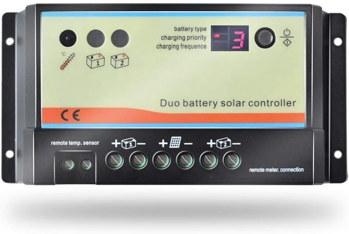 PWM Dual Batterij Laadregelaar 10A 20A voor Accu's
