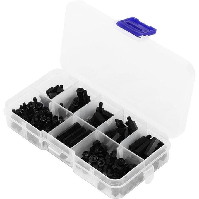 180 stuks doos M3 Nylon Schroef Moer Mannelijk Vrouwelijk Afstandshouder Combinatie Assortimentskit(Wit )