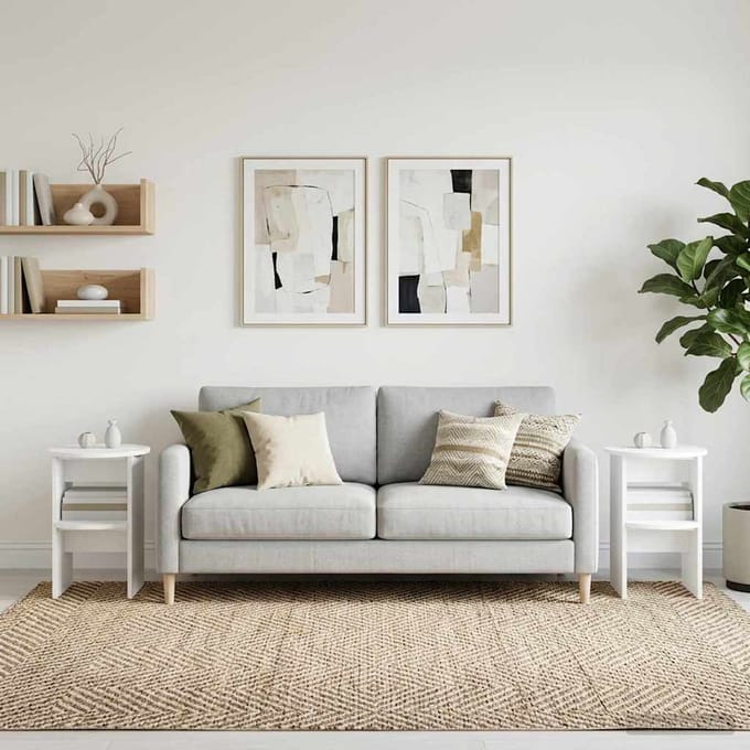vidaXL - Bijzetkast - 2 - st - Wit - Ø40 - x - 50 - cm - Geconstrueerd - hout