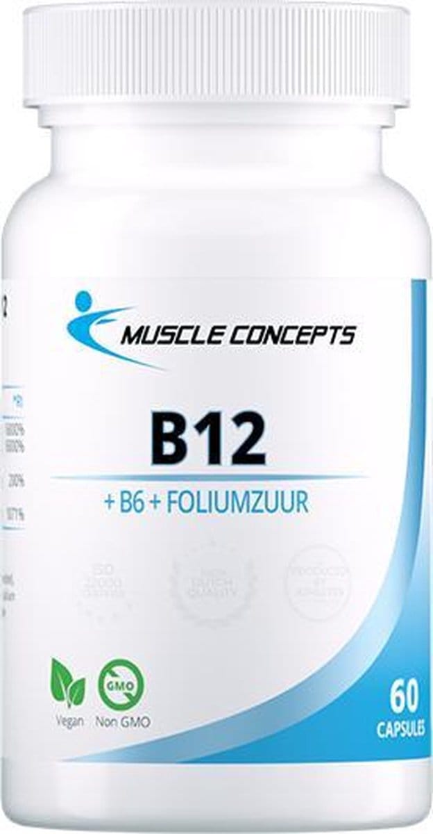 Vitamine B12 - B6 + Foliumzuur - 60 capsules | Muscle Concepts