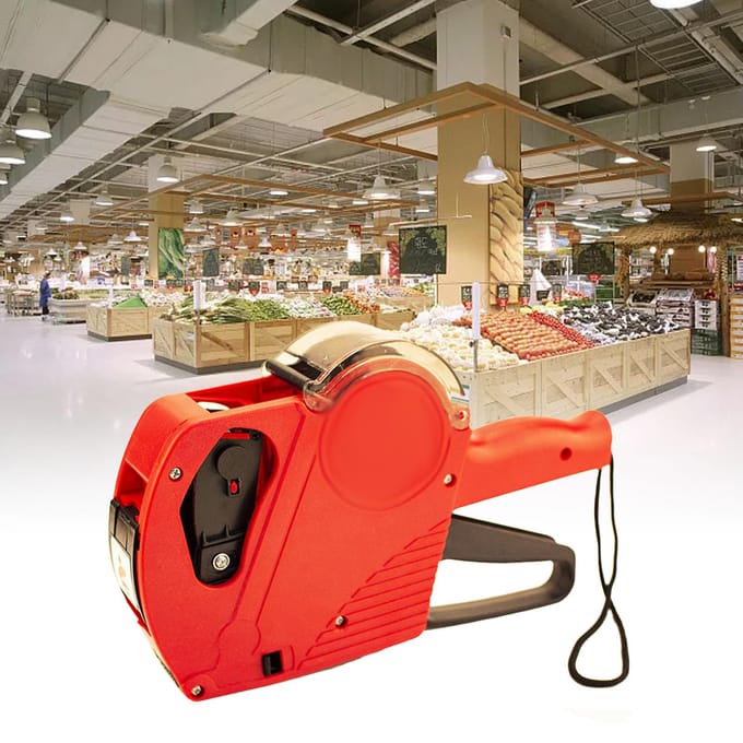 Étiqueteuse manuelle de prix à 8 chiffres avec couvercle Robuste Pratique Confortable Sensation en main Étiquette de prix red