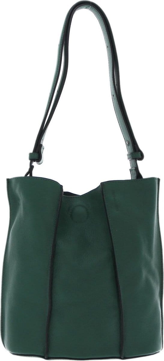 FREDsBRUDER Leren Schoudertas FB Midi Bucket Emerald Donkergroen