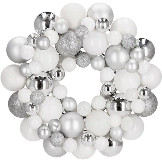 Springos Kerstkrans | Kerst Decoratie | 34 cm | Zilver