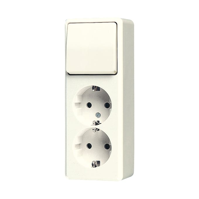 Jung Ap600 Dubbele Stopcontact Schakelaar Combinatie Wit - 626A - E3VTD