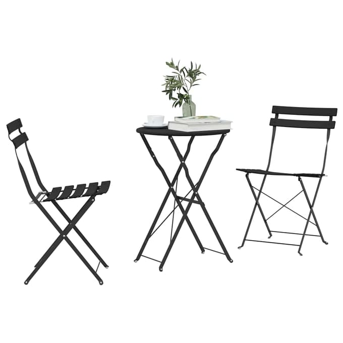 vidaXL - Opvouwbare - Bistroset - 3 - st - Antraciet - Staal