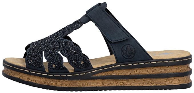 Rieker -Dames - blauw donker - slippers & muiltjes - maat 41