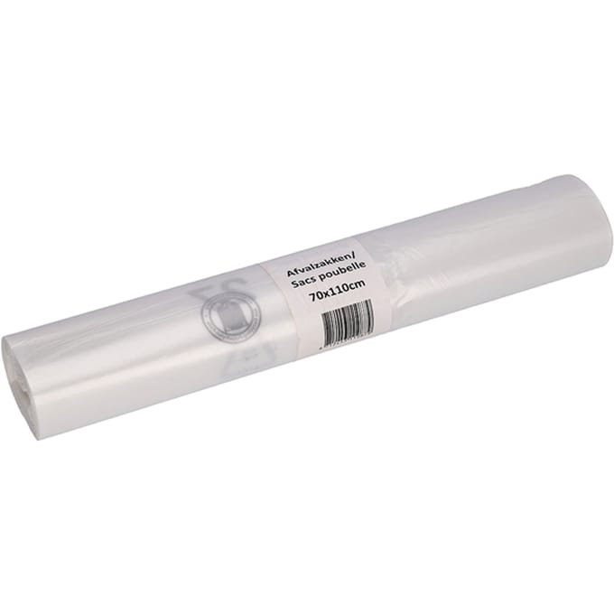 Afvalzak Cleaninq 70x110cm HDPE recycled T25 120L transparant