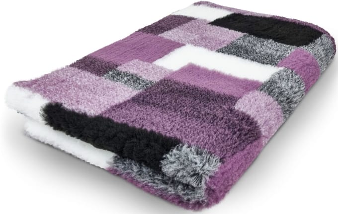 Vetbed Patchwork - Antislip Hondenmat - 100 x 75 cm - Lila - Benchmat - Hondenkleed - Voor Honden - Machine Wasbaar