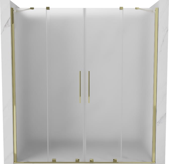 Mexen Velar Duo schuifbare douchedeuren 200 , matglas, goud - 871-200-000-32-50