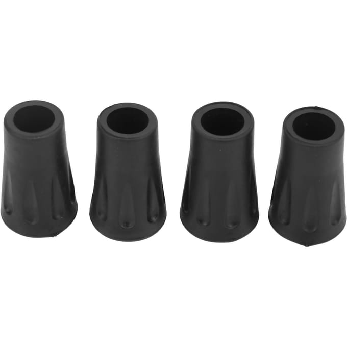 4 stuks rubberen vervangende puntbeschermers voor wandelstokken met een gatdiameter van 12 mm black