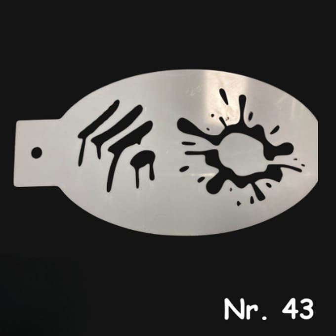 Schminksjabloon - bloedvlekken (nr. 43) - 12cm