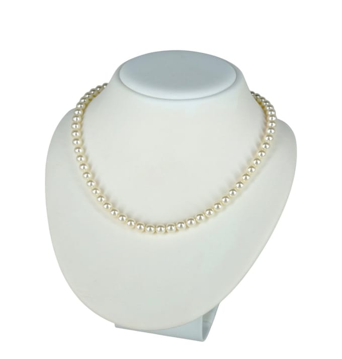 KAYEE - Parelketting van 6mm Swarovski parels - creme - 41cm