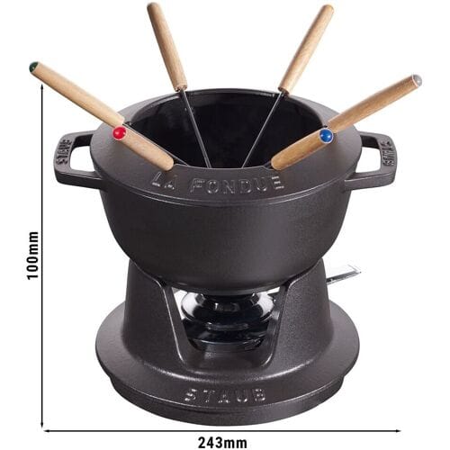 STAUB SPECIALITIES - Fondue set - Ø 180mm - Gietijzer - Zwart