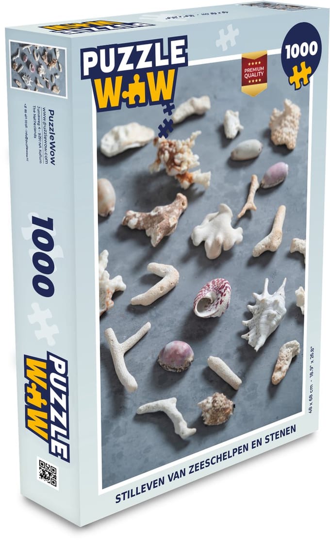 Puzzel Zeeschelpen - Grijs - Koraal - Legpuzzel - Puzzel 1000 stukjes volwassenen