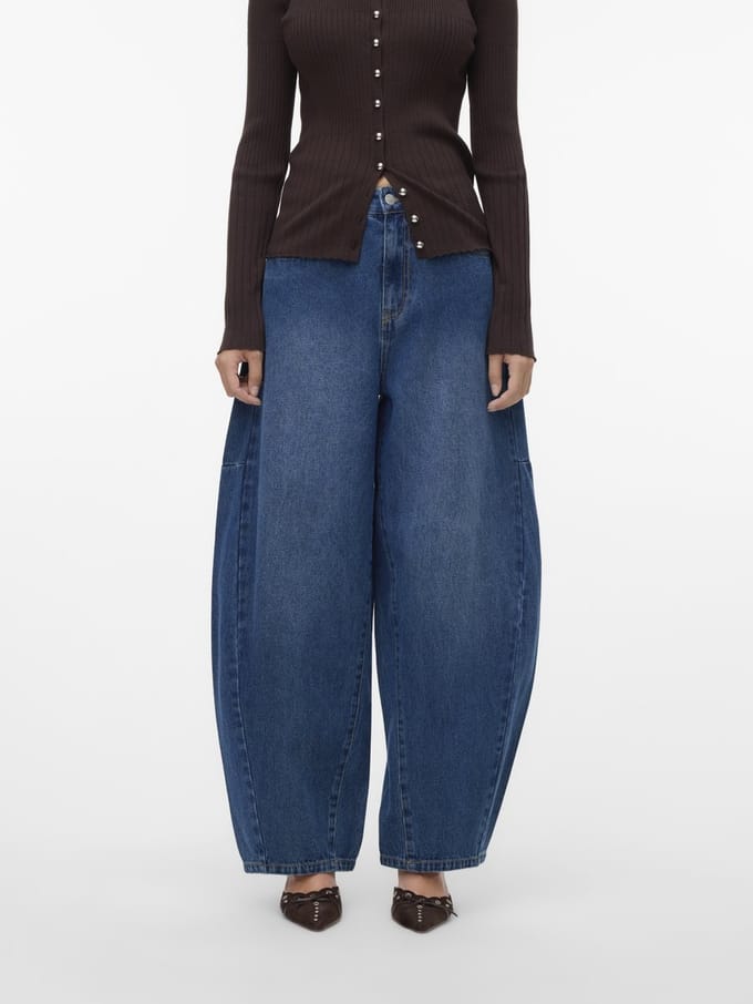 VERO MODA - VMKAITLIN HR WIDE BARREL JEANS YO382 - Dames - Jeans
